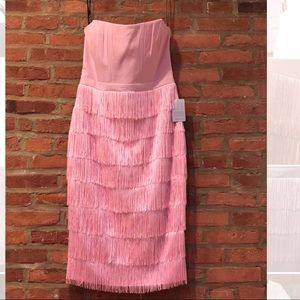 🏷️ NWT: Lavish Alice Pink Strapless Fringe Dress